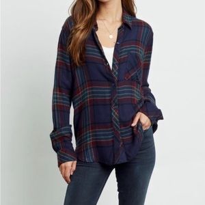 RAILS Hunter Marine Rose Teal Plaid Flannel